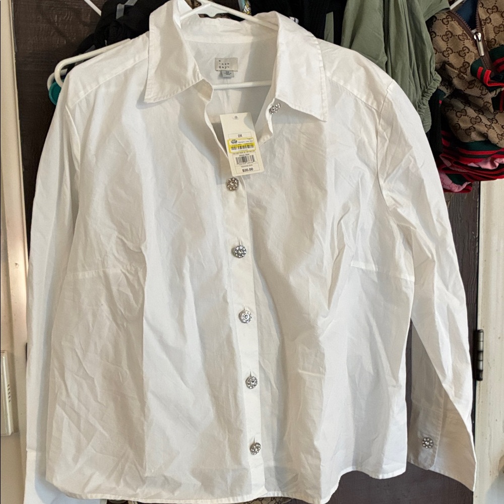 A New Day Elegant White Blouse